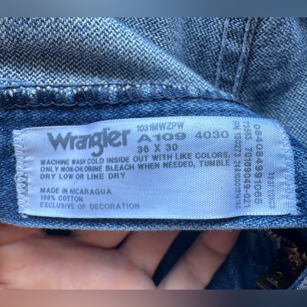 Wrangler Cowboy Cut Slim Fit Denim Jeans Size 36 X 30 - Picture 11 of 11